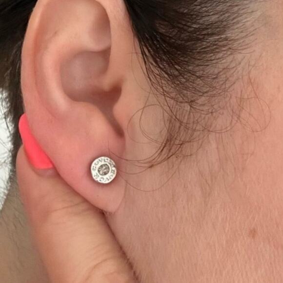 Coach Convertible Silver Crystal Stud Earrings New! - Picture 2 of 6
